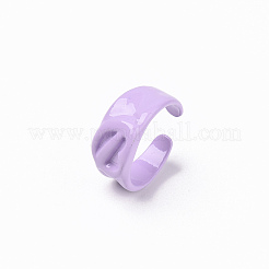 スプレー塗装された合金カフリング  オープンリング  カドミウムフリー＆鉛フリー  蘭  usサイズ7 1/4(17.5mm)&nbsp;RJEW-T011-34F-RS