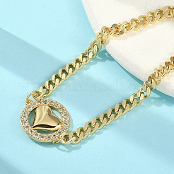 Латунные браслеты с микропаве из чистого кубического циркония&nbsp;LS-BJEW-M050-03G-02