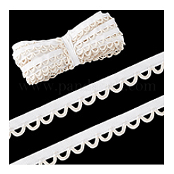 10ヤードのコットンシングルピコットエッジリボン  手作りレーストリミング  ホワイト  5/8インチ（15mm）&nbsp;OCOR-WH0070-142A