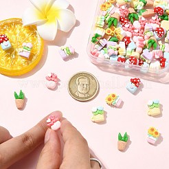 60 шт. 6 стиля кабошонов из непрозрачной смолы в виде горшечных растений&nbsp;CRES-CJ0001-76