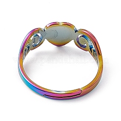 Anillo ajustable de acero inoxidable con baño de iones (IP) 201 para mujer&nbsp;RJEW-K242-01M