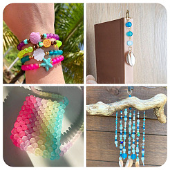 280шт 14 цвета прозрачные стеклянные бусины нити GLAA-TA0012-34