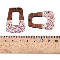 Pendentifs en résine époxy et bois de noyer&nbsp;RESI-T057-13C