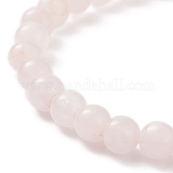 Set di braccialetti elasticizzati con perline in ottone e quarzo rosa naturale in stile 5 pz 5&nbsp;BJEW-JB08870-02