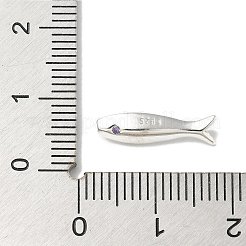 S925 стерлингового серебра микропаве кубический цирконий разделительные бусины STER-R003-03S