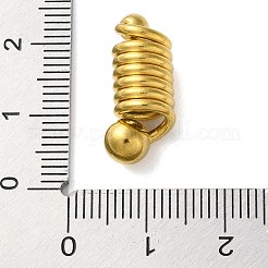 304ステンレススチールヨーロピアンビーズ  大穴ビーズ  スプリングの形  ゴールドカラー  21x8x8mm  穴：5mm&nbsp;STAS-G338-08G
