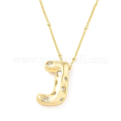Messing Micro Pave klare Zirkonia Anhänger Halsketten&nbsp;NJEW-Z038-01G-J