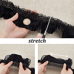 Полиэстеровая двухслойная плиссированная кружевная лента OCOR-WH0036-92A