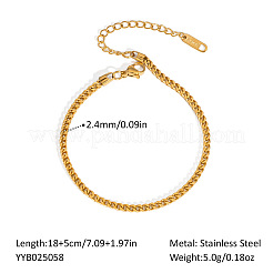 Браслеты из цепочек панцирного плетения из нержавеющей стали 304 толщиной 2.4 мм для лета DB5520-2