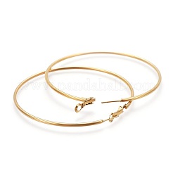Boucles d'oreilles créoles en acier inoxydable 201&nbsp;EJEW-F188-24G-E