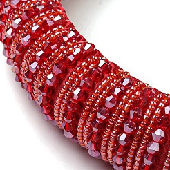 Bling bling ободок для волос из стеклянных бусин OHAR-PW0007-26R