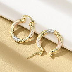 Pendientes de aro de latón de dos tonos&nbsp;EJEW-B117-06C-M