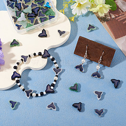 50шт 5 цвета стеклянные бусины&nbsp;GLAA-SP0001-60