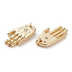 Латунные микропаве прозрачные подвески с фианитом&nbsp;KK-C100-13G