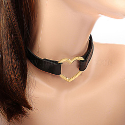 1 шт. колье-чокер из искусственной кожи в форме сердца для женщин NJEW-CL0001-04