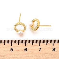 925 серьги-гвоздики из стерлингового серебра с прозрачным кубическим цирконием EJEW-L300-09G