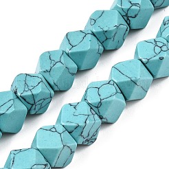 Синтетических нитей бирюзовые бусы TURQ-T004-02