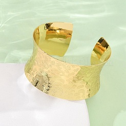Gehämmertes Messing-Manschettenarmband für Damen&nbsp;BJEW-A163-04B-G