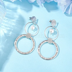 Boucles d'oreilles à tige bohème en laiton&nbsp;EJEW-MZ00249