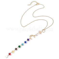 Colliers avec pendentifs chakra en jade malaisien naturel&nbsp;NJEW-JN05046