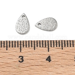 304ステンレススチールチャーム  ティアドロップチャーム  ステンレス鋼色  8x5x1mm  穴：1mm&nbsp;STAS-G393-05P-02