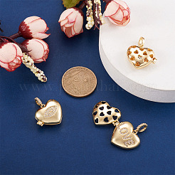 5 шт. 5 стильных латунных подвески-медальоны с микропаве из прозрачного кубического циркония ZIRC-FW0001-04