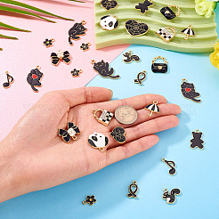 30pcs 15 Arten Legierungs-Emaille-Charms&nbsp;ENAM-TA0009-01
