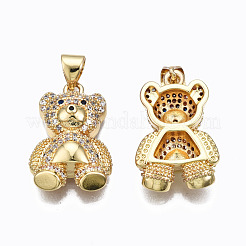 Латунные микропаве прозрачные подвески с фианитом ZIRC-N039-170-NF