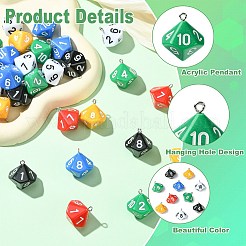 30шт 6 цвета акриловые подвески OACR-CJ0002-47