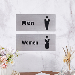2 stücke 2 arten aluminium frauen toilette wc schild&nbsp;AJEW-WR0003-26A