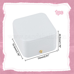 Коробки для хранения парных колец из искусственной кожи с бархатной внутренней частью&nbsp;CON-WH0110-69