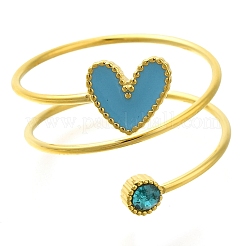 Anillos de dedo de acero inoxidable 304 con micropavé de circonita cúbica y revestimiento iónico (IP) para mujer&nbsp;RJEW-U013-11G-06