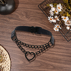 Chocker-Halsketten aus Kunstleder im Punk-Stil&nbsp;NJEW-CL0001-29