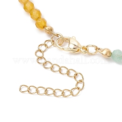 Ожерелья для женщин с чакрами из граненых круглых бусин с гальваническим стеклом NJEW-JN05248