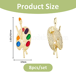 8 шт. палитра цветов и булавки для эмали с кисточкой&nbsp;JEWB-PH0001-60