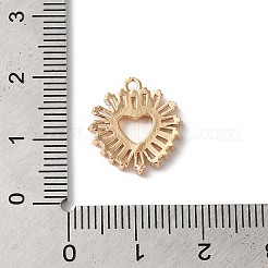 真鍮製ペンダント  ガラスと  ハート  ゴールドカラー  15x14x2mm  穴：1.2mm&nbsp;KK-C062-109G