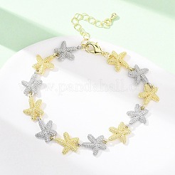 Браслеты из латунной цепочки для женщин BJEW-G762-01GP-03