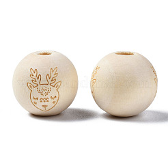 Незаконченная натуральная древесина европейский бисер WOOD-S045-146