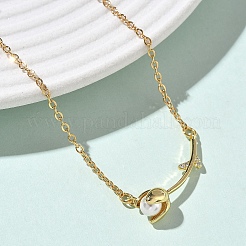 Женское ожерелье с подвеской в виде цветка розы из латуни и акрила из нержавеющей стали 304 NJEW-D341-02G