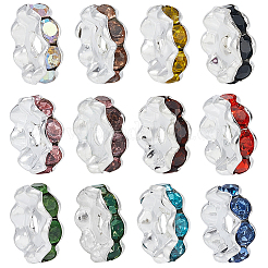 120 шт. 12-х цветные бусины из сплава со стразами&nbsp;RB-PA0001-05S