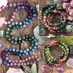 2 starnds нити натуральных африканских бусин из кровавика G-SP0001-27