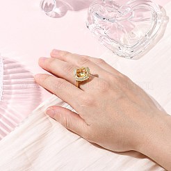 Ромбовидная латунь микропаве прозрачный кубический цирконий регулируемые настройки кольца KK-D378-34G