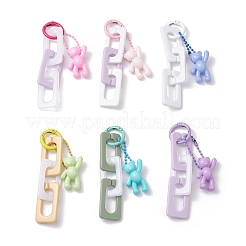 6 шт. непрозрачный акриловый кулон в виде медведя HJEW-JM03874