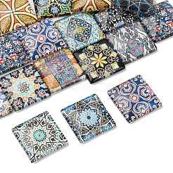 20 шт. кабошонов с плоским дном из печатного стекла GGLA-FS0001-21