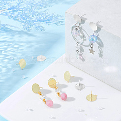 12 шт. латунная фурнитура для сережек-гвоздиков с покрытием KK-PH0001-96