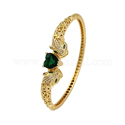 Браслеты с подвесками из латуни с микропаве из кубического циркония&nbsp;BJEW-H624-03G