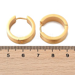 304ステンレススチール研磨効果フープピアス  イオンプレーティング（ip）  ゴールドカラー  20x6mm&nbsp;EJEW-M001-40B-G