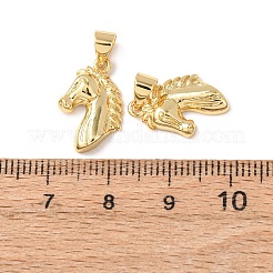 真鍮チャーム  馬のチャーム  18KGP本金メッキ  17x11x3mm  穴：3.5x4mm&nbsp;KK-D223-07G-02