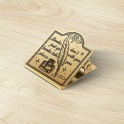 真鍮クリップ  紙の文書用  学校事務用品  正方形  羽  44x40mm&nbsp;AJEW-WH0708-080