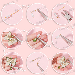 DIY-Sets zur Herstellung baumelnder Ohrringe aus Polyester mit Schmetterlingen&nbsp;DIY-SC0026-62